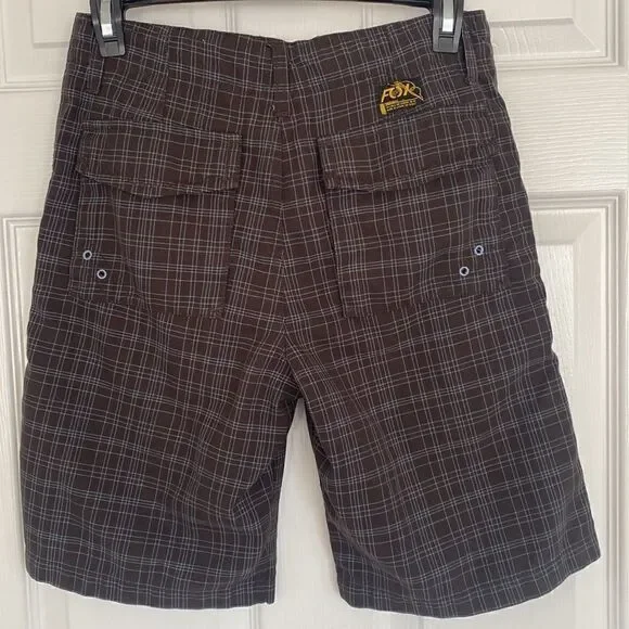 Fox Original Men's Plaid Black/Blue Shorts Size 27 - Picture 3 of 10